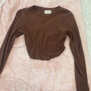 brown crop top